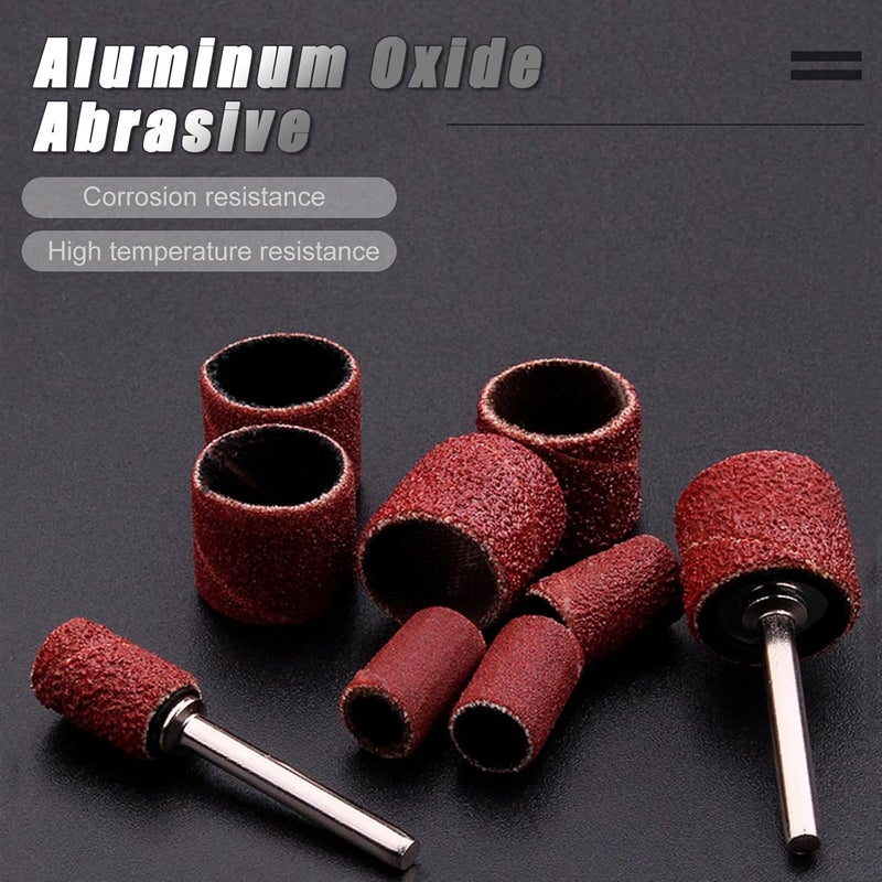 Juasky 165pcs Rotary Tool Sanding Drums 180 grit,Sanding Drum Sander Bits Bands For Drill Accessories - Image 4